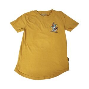 DK Dikotomy Mens Lost Paradise Graphic Tee Mustard Yellow Parrot Tropical S